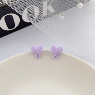 10 τμχ 3D Σκουλαρίκια Love Heart Shape Base Macoron Color Earring Settings for Jewelry Making Findings Diy Jewelry Connectors