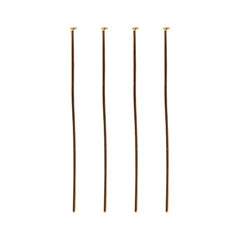 100 τμχ Χρυσό ασήμι από ανοξείδωτο ατσάλι επίπεδη κεφαλή καρφίτσες για νύχια DIY σκουλαρίκια Findings Needles Bead Headpins for Jewelry Making Supplies