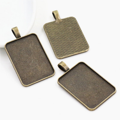 New Fashion 5db 23x33mm belső méret 2 színes téglalap Cabochon alap Beállító Charms medál,Fit 23*33mm téglalap üveg Cabochon