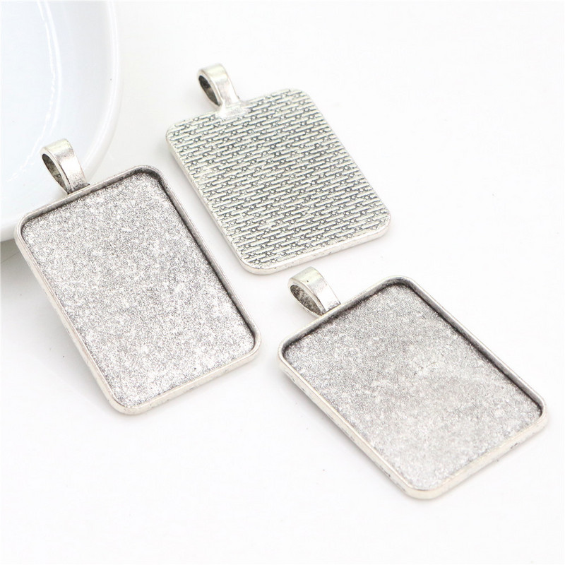 New Fashion 5db 23x33mm belső méret 2 színes téglalap Cabochon alap Beállító Charms medál,Fit 23*33mm téglalap üveg Cabochon