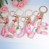 Raktų pakabukas su džiovintomis gėlėmis, užpildytas derva, abėcėlės inicialai Raktų pakabukas Mielas drugelio raktų pakabukas moterims piniginės pakabukas raktų priedas