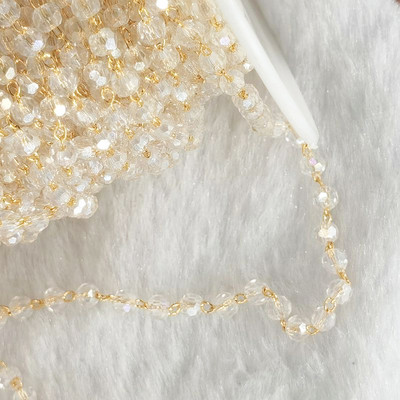 1 meeter/partii 4mm kristallklaasist lihvitud helmeskett Ehete valmistamise hulgimüük DIY käsitsi valmistatud kaelakee käevõru jalavõrude tarvikud