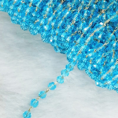 1 meeter/partii 4mm kristallklaasist lihvitud helmeskett Ehete valmistamise hulgimüük DIY käsitsi valmistatud kaelakee käevõru jalavõrude tarvikud