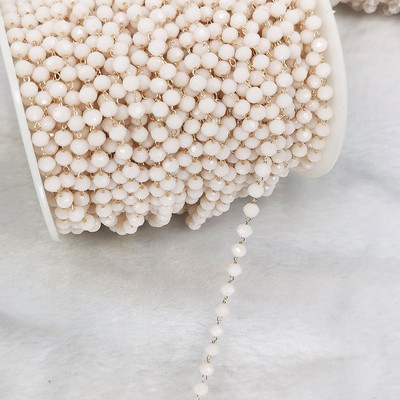 1 meeter/partii 4mm kristallklaasist lihvitud helmeskett Ehete valmistamise hulgimüük DIY käsitsi valmistatud kaelakee käevõru jalavõrude tarvikud