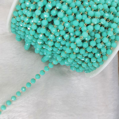 1 meeter/partii 4mm kristallklaasist lihvitud helmeskett Ehete valmistamise hulgimüük DIY käsitsi valmistatud kaelakee käevõru jalavõrude tarvikud