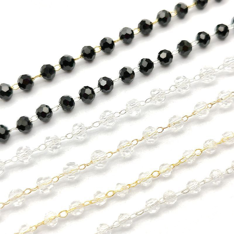 1 meeter/partii 4mm kristallklaasist lihvitud helmeskett Ehete valmistamise hulgimüük DIY käsitsi valmistatud kaelakee käevõru jalavõrude tarvikud