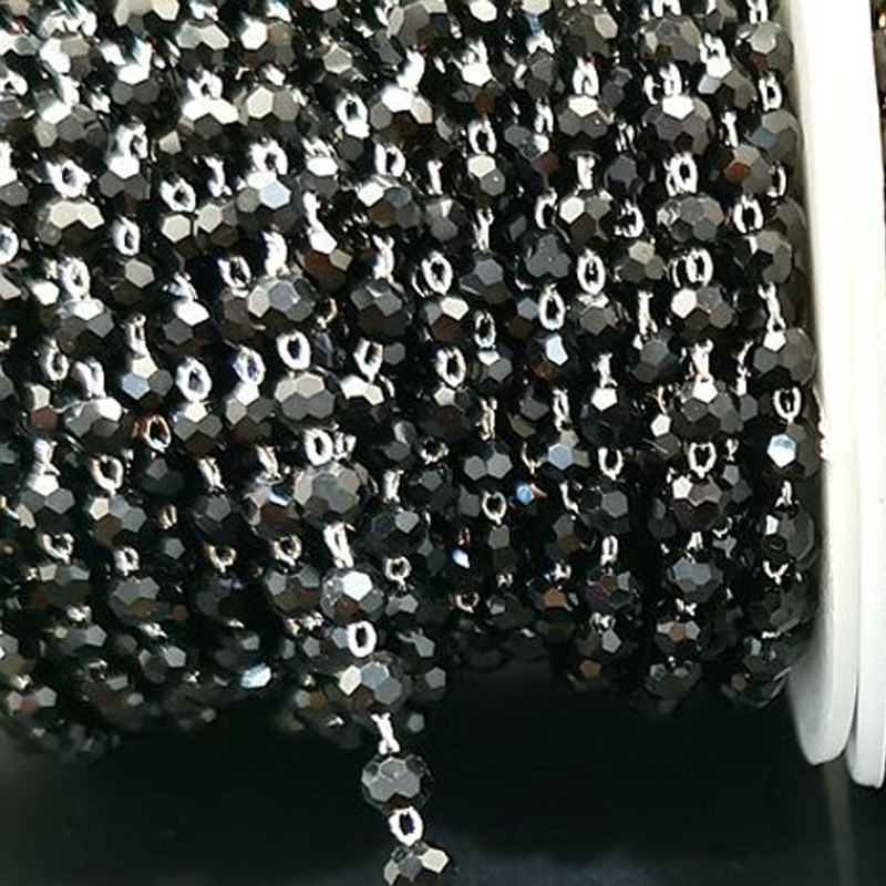 1 meeter/partii 4mm kristallklaasist lihvitud helmeskett Ehete valmistamise hulgimüük DIY käsitsi valmistatud kaelakee käevõru jalavõrude tarvikud