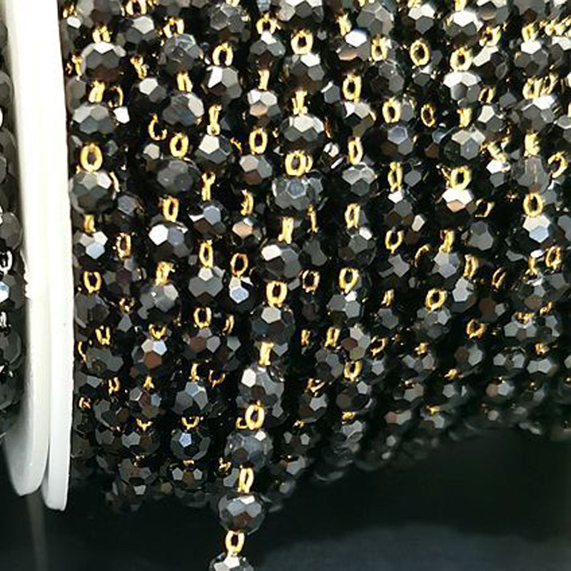 1 meeter/partii 4mm kristallklaasist lihvitud helmeskett Ehete valmistamise hulgimüük DIY käsitsi valmistatud kaelakee käevõru jalavõrude tarvikud