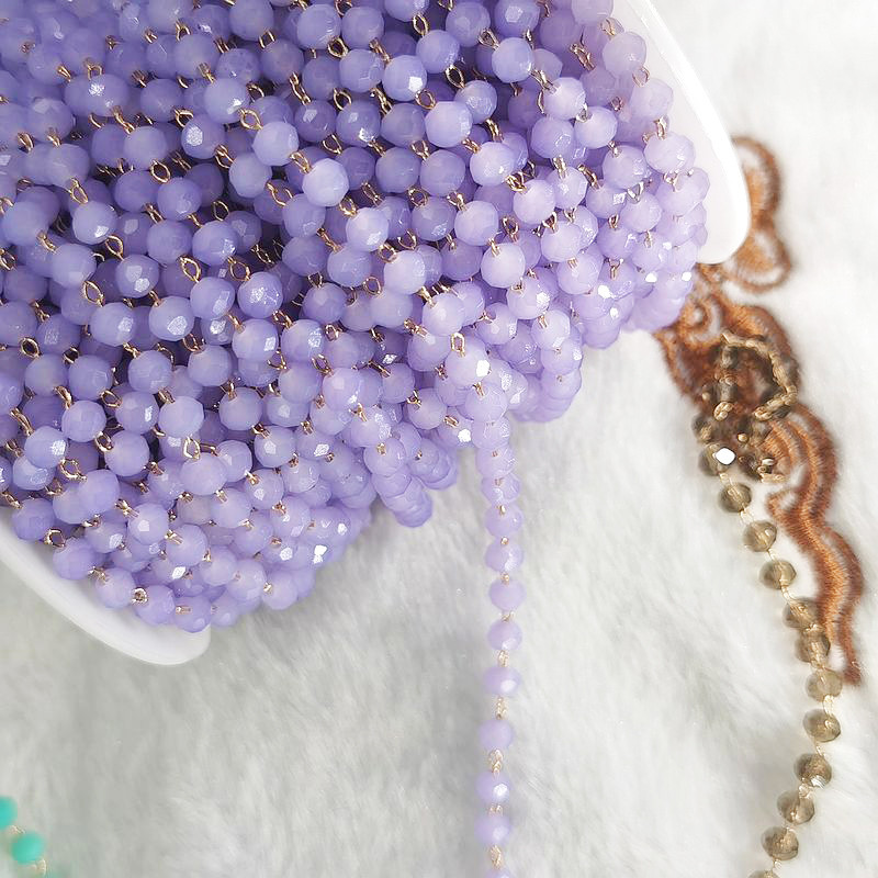 1 meeter/partii 4mm kristallklaasist lihvitud helmeskett Ehete valmistamise hulgimüük DIY käsitsi valmistatud kaelakee käevõru jalavõrude tarvikud