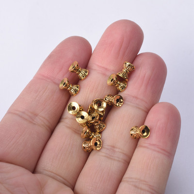 Σχήμα κλεψύδρας Αντίκα Χρυσό Χρώμα Θιβετιανό Ασημί 6,5x5,5 χιλιοστά Χαλαρές Μεταλλικές Χάντρες Αποστάτης Παρτίδα για κοσμήματα που φτιάχνουν DIY χειροτεχνίες