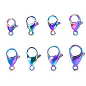 30 τμχ/παρτίδα Ανοξείδωτο ατσάλι χρώμα ουράνιο τόξο Αστακό κούμπωμα γάντζοι για αλυσίδα κολιέ και βραχιόλι DIY Fashion Jewelry Findings