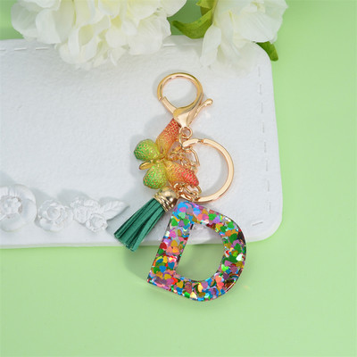 Butterfly kiri võtmehoidja käsitsi valmistatud tilkuva liim 26 inglise kirjaga auto rahakott Aksessuaarid Naiste kott ripats kaunistused kingitus