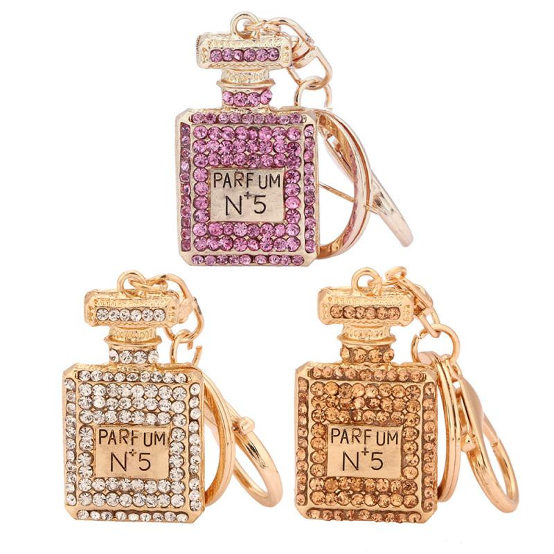 Κρεμαστό μπρελόκ σε σχήμα μπουκαλιού άρωμα πολυτελείας Rhinestone Κρυστάλλινο Γυναικείο Μπρελόκ Γυναικεία τσάντα στολίδια αυτοκινήτου Δώρα για πάρτι