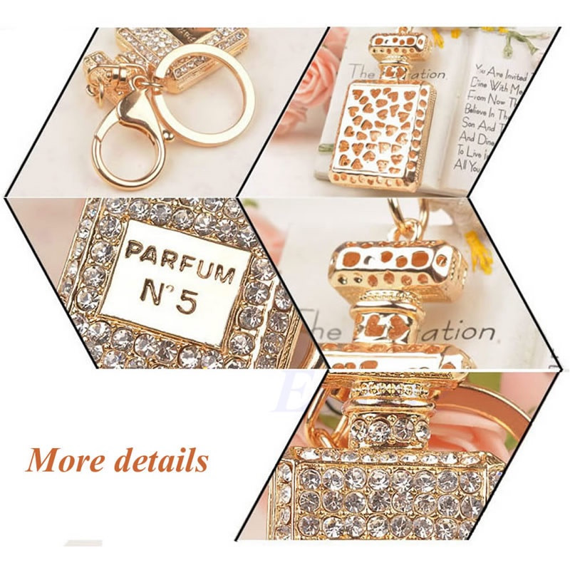 Κρεμαστό μπρελόκ σε σχήμα μπουκαλιού άρωμα πολυτελείας Rhinestone Κρυστάλλινο Γυναικείο Μπρελόκ Γυναικεία τσάντα στολίδια αυτοκινήτου Δώρα για πάρτι