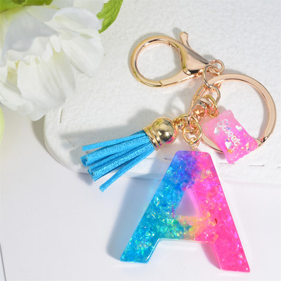 Mieli AZ pradinės abėcėlės raktų pakabukai su mielais kvadratiniais saldainių pakabukais moterims Pures rankinė Madingi raktų priedai raktų pakabukas
