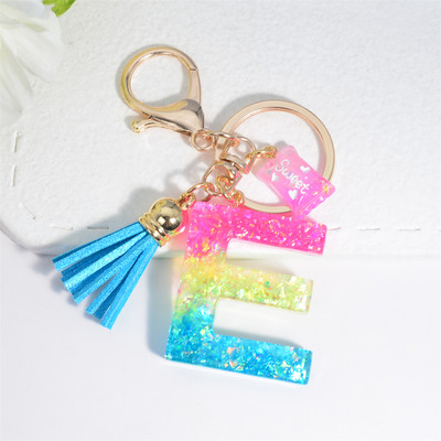 Mieli AZ pradinės abėcėlės raktų pakabukai su mielais kvadratiniais saldainių pakabukais moterims Pures rankinė Madingi raktų priedai raktų pakabukas