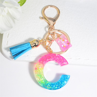 Mieli AZ pradinės abėcėlės raktų pakabukai su mielais kvadratiniais saldainių pakabukais moterims Pures rankinė Madingi raktų priedai raktų pakabukas