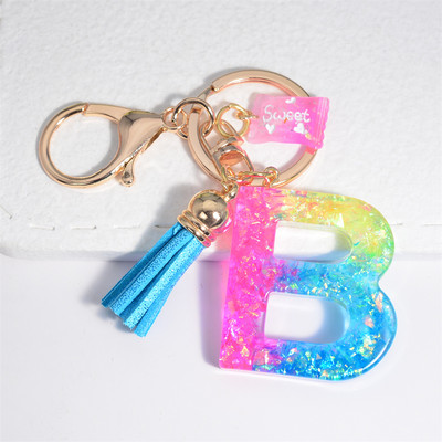 Mieli AZ pradinės abėcėlės raktų pakabukai su mielais kvadratiniais saldainių pakabukais moterims Pures rankinė Madingi raktų priedai raktų pakabukas