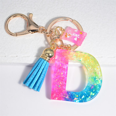 Mieli AZ pradinės abėcėlės raktų pakabukai su mielais kvadratiniais saldainių pakabukais moterims Pures rankinė Madingi raktų priedai raktų pakabukas