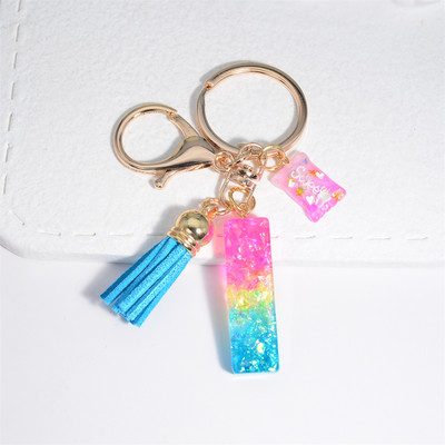 Mieli AZ pradinės abėcėlės raktų pakabukai su mielais kvadratiniais saldainių pakabukais moterims Pures rankinė Madingi raktų priedai raktų pakabukas