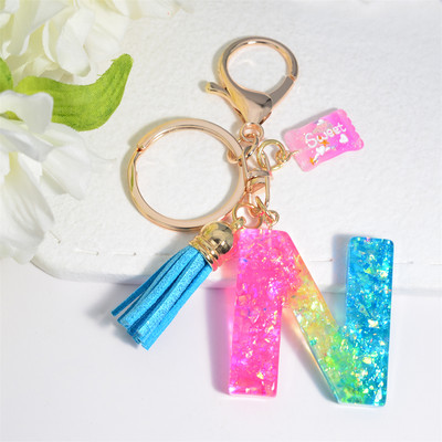 Mieli AZ pradinės abėcėlės raktų pakabukai su mielais kvadratiniais saldainių pakabukais moterims Pures rankinė Madingi raktų priedai raktų pakabukas