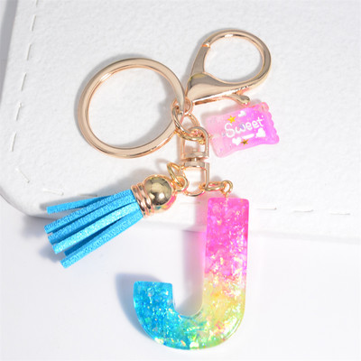 Mieli AZ pradinės abėcėlės raktų pakabukai su mielais kvadratiniais saldainių pakabukais moterims Pures rankinė Madingi raktų priedai raktų pakabukas