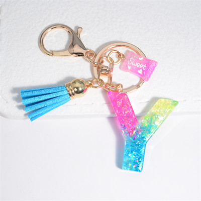 Mieli AZ pradinės abėcėlės raktų pakabukai su mielais kvadratiniais saldainių pakabukais moterims Pures rankinė Madingi raktų priedai raktų pakabukas