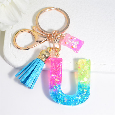 Mieli AZ pradinės abėcėlės raktų pakabukai su mielais kvadratiniais saldainių pakabukais moterims Pures rankinė Madingi raktų priedai raktų pakabukas