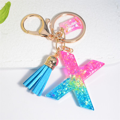 Mieli AZ pradinės abėcėlės raktų pakabukai su mielais kvadratiniais saldainių pakabukais moterims Pures rankinė Madingi raktų priedai raktų pakabukas