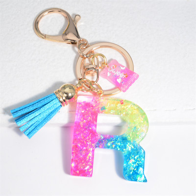 Mieli AZ pradinės abėcėlės raktų pakabukai su mielais kvadratiniais saldainių pakabukais moterims Pures rankinė Madingi raktų priedai raktų pakabukas