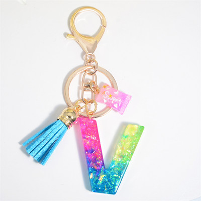 Mieli AZ pradinės abėcėlės raktų pakabukai su mielais kvadratiniais saldainių pakabukais moterims Pures rankinė Madingi raktų priedai raktų pakabukas