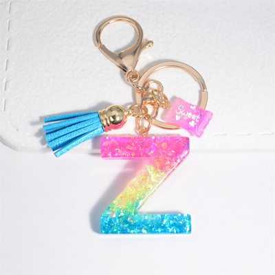 Mieli AZ pradinės abėcėlės raktų pakabukai su mielais kvadratiniais saldainių pakabukais moterims Pures rankinė Madingi raktų priedai raktų pakabukas