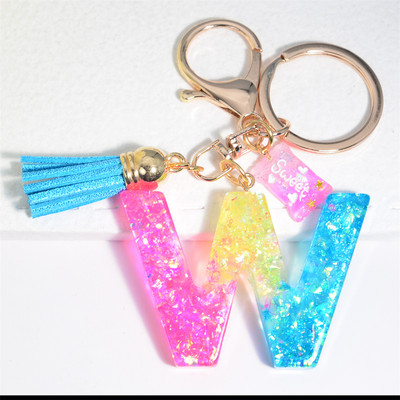 Mieli AZ pradinės abėcėlės raktų pakabukai su mielais kvadratiniais saldainių pakabukais moterims Pures rankinė Madingi raktų priedai raktų pakabukas