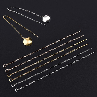 10 buc. Lanț lung cu ciucuri din aur Cercei cu picătură din oțel inoxidabil Accesorii pentru lanț pentru cercei pentru bijuterii DIY.