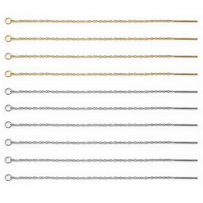 10kom zlatni dugi lanac s resicama Viseće naušnice od nehrđajućeg čelika Linija uha Lanac za naušnice Dodaci za DIY izradu nakita Nalazi