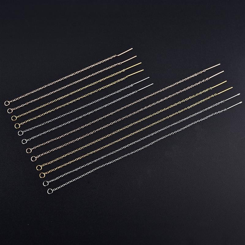 10kom zlatni dugi lanac s resicama Viseće naušnice od nehrđajućeg čelika Linija uha Lanac za naušnice Dodaci za DIY izradu nakita Nalazi