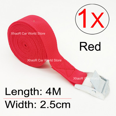 Ιμάντες φορτίου με ζώνη 4M με πόρπη για μοτοσικλέτα αυτοκινήτου με μεταλλικό σχοινί ρυμούλκησης ισχυρή ζώνη καστάνιας για τσάντα αποσκευών