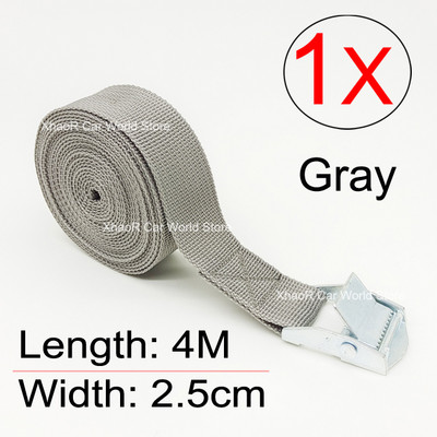 Ιμάντες φορτίου με ζώνη 4M με πόρπη για μοτοσικλέτα αυτοκινήτου με μεταλλικό σχοινί ρυμούλκησης ισχυρή ζώνη καστάνιας για τσάντα αποσκευών