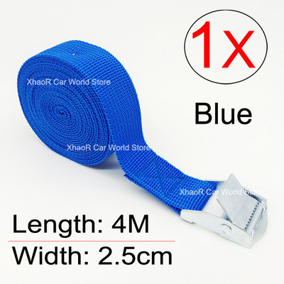 Ιμάντες φορτίου με ζώνη 4M με πόρπη για μοτοσικλέτα αυτοκινήτου με μεταλλικό σχοινί ρυμούλκησης ισχυρή ζώνη καστάνιας για τσάντα αποσκευών