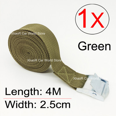 Ιμάντες φορτίου με ζώνη 4M με πόρπη για μοτοσικλέτα αυτοκινήτου με μεταλλικό σχοινί ρυμούλκησης ισχυρή ζώνη καστάνιας για τσάντα αποσκευών