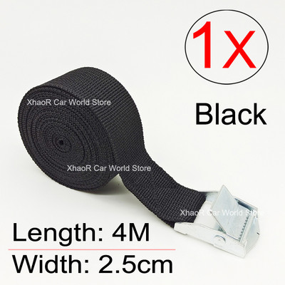 Ιμάντες φορτίου με ζώνη 4M με πόρπη για μοτοσικλέτα αυτοκινήτου με μεταλλικό σχοινί ρυμούλκησης ισχυρή ζώνη καστάνιας για τσάντα αποσκευών