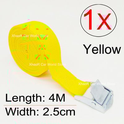 Ιμάντες φορτίου με ζώνη 4M με πόρπη για μοτοσικλέτα αυτοκινήτου με μεταλλικό σχοινί ρυμούλκησης ισχυρή ζώνη καστάνιας για τσάντα αποσκευών