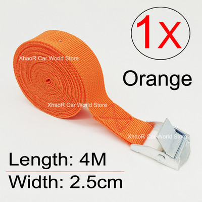 Ιμάντες φορτίου με ζώνη 4M με πόρπη για μοτοσικλέτα αυτοκινήτου με μεταλλικό σχοινί ρυμούλκησης ισχυρή ζώνη καστάνιας για τσάντα αποσκευών