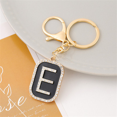 Mood Sparkle täis kivist tähestiku initsiaalid võtmehoidja Hip Hop kandiline võtmehoidja meestele Naiste seljakott Ripatsid Võtmetarvik