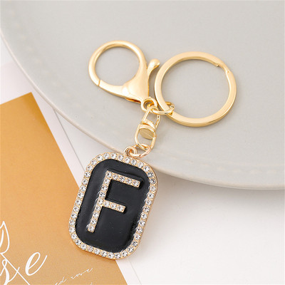 Mood Sparkle täis kivist tähestiku initsiaalid võtmehoidja Hip Hop kandiline võtmehoidja meestele Naiste seljakott Ripatsid Võtmetarvik