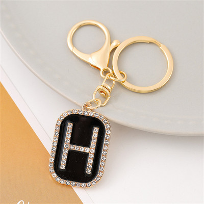 Mood Sparkle täis kivist tähestiku initsiaalid võtmehoidja Hip Hop kandiline võtmehoidja meestele Naiste seljakott Ripatsid Võtmetarvik