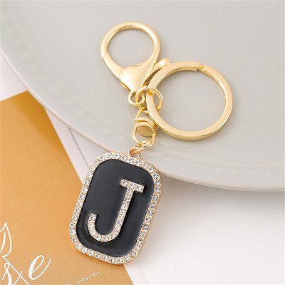 Mood Sparkle täis kivist tähestiku initsiaalid võtmehoidja Hip Hop kandiline võtmehoidja meestele Naiste seljakott Ripatsid Võtmetarvik