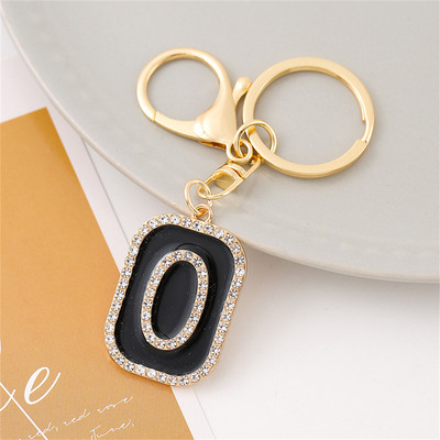 Mood Sparkle täis kivist tähestiku initsiaalid võtmehoidja Hip Hop kandiline võtmehoidja meestele Naiste seljakott Ripatsid Võtmetarvik