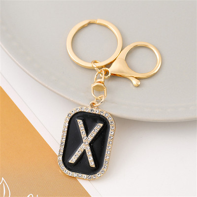 Mood Sparkle täis kivist tähestiku initsiaalid võtmehoidja Hip Hop kandiline võtmehoidja meestele Naiste seljakott Ripatsid Võtmetarvik
