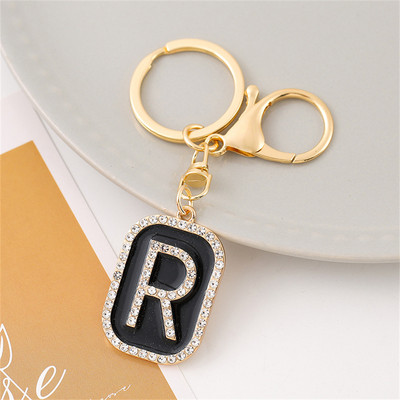 Mood Sparkle täis kivist tähestiku initsiaalid võtmehoidja Hip Hop kandiline võtmehoidja meestele Naiste seljakott Ripatsid Võtmetarvik